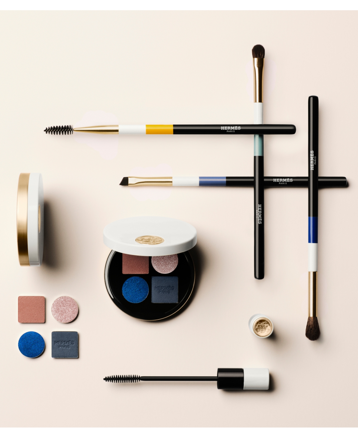 Hermes Ombres D' Powder Quartet For Eyes In 04 Ombres Marines