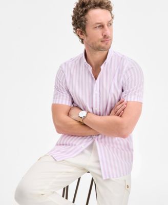 Men's Bengali Short Sleeved Striped Button-Down Shirt, Exclusively at Macy's