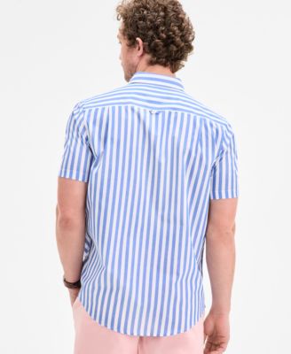 Club Room Mens Bengali Short Sleeved Striped Button-Down Shirt Exclusively at Macys 7590₽