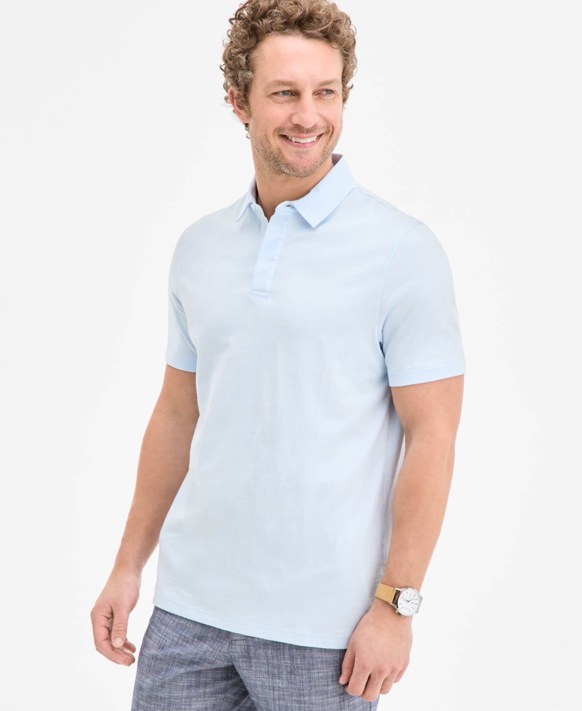 Men's Knit Polo Shirt, Exclusively at Macy's - White