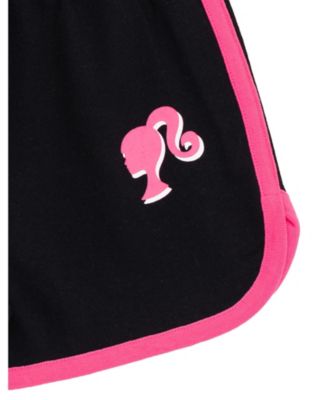 Toddler Girls French Terry T-Shirt and Active Retro Dolphin Shorts Outfit Set