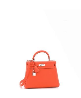 Бывшая в употреблении сумка HERMES Kelly 25, Красная Того, с палладиевой фурнитурой