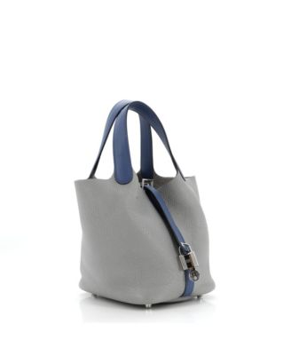 Бывшая в употреблении двухцветная сумка HERMES PM с замком-пикотином Clemence with Swift