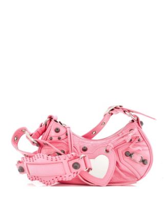 Кожаная сумка через плечо Balenciaga XS Le Cagole с гигантскими заклепками, бывшая в употреблении