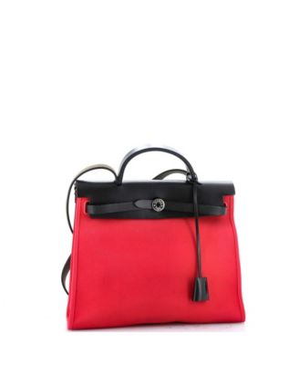 Бывшая в употреблении сумка HERMES 31 Herbag из кожи и текстиля на молнии