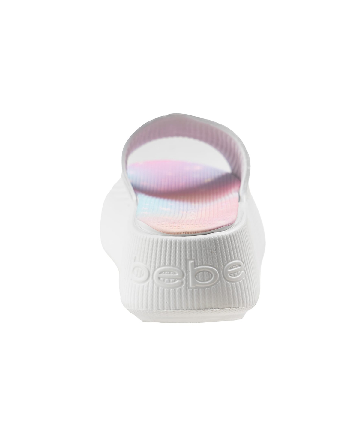 Bebe Little And Big Girls Trendy And Comfortable Summer Platform Slides In White