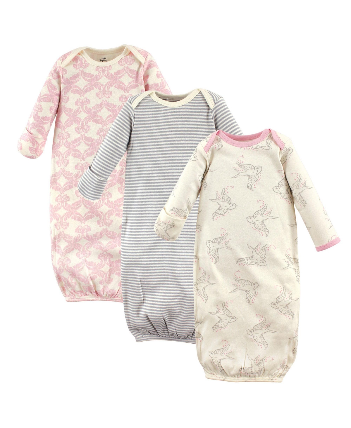 Touched by Nature Baby Girls Natural Cotton Gowns