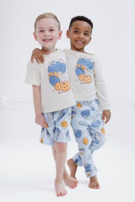 Little Boys Cookie Monster Waffle Knit T-Shirt and Shorts Outfit Set