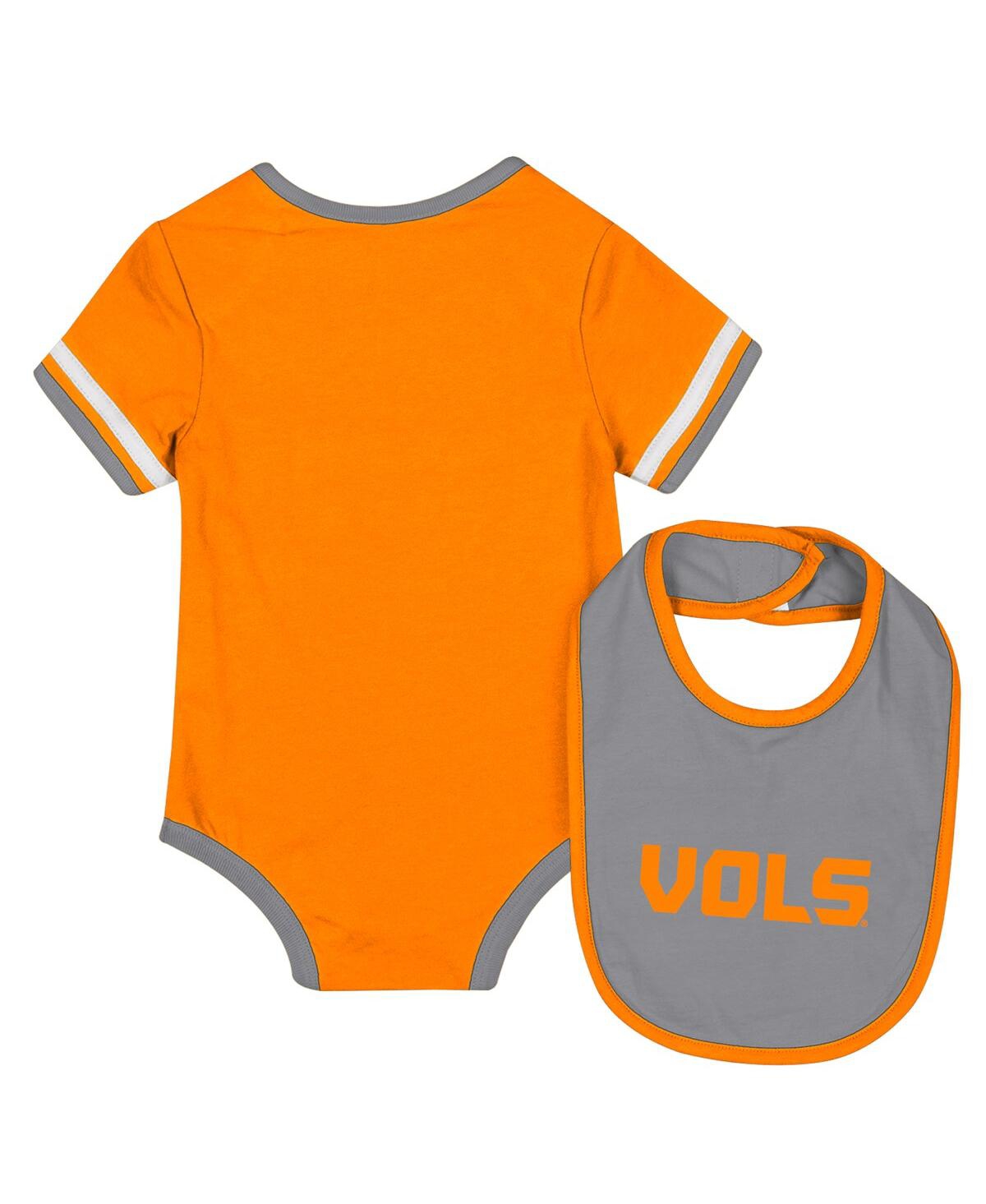 Colosseum Baby Boys And Girls 2-piece Tennessee Orange Tennessee Volunteers Bodysuit And Bib Set In Tennessee Orange