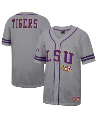 Colosseum - Men's Gray LSU Tigers Free Spirited Baseball Jersey