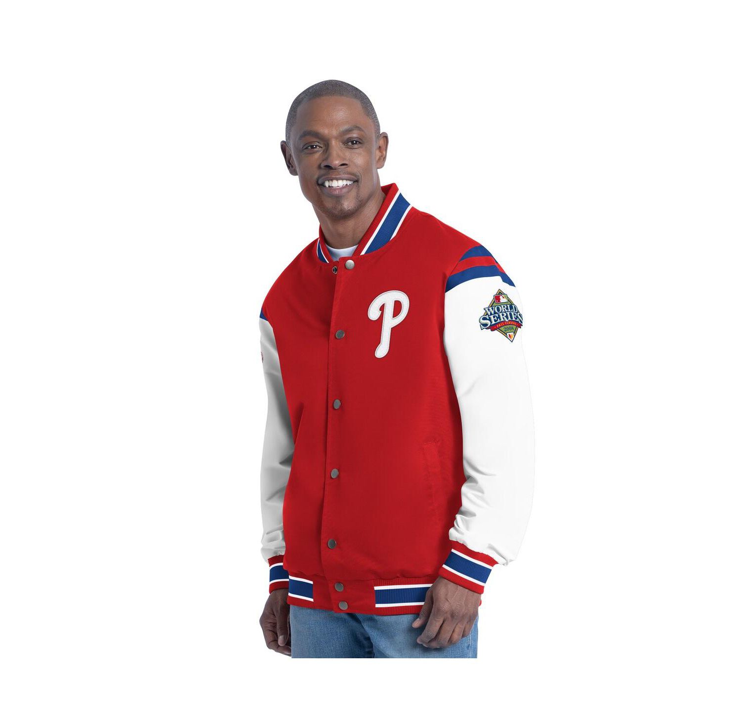 Men's Red Philadelphia Phillies Recruit Commemorative Full-Snap Varsity Jacket