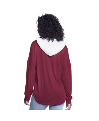 Женская футболка Wine Cleveland Cavaliers Bench Player G-III 4Her от Carl Banks, оверсайз, с капюшоном и длинными рукавами