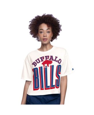 Starter - Women's&nbsp; White Buffalo Bills Throwback Play the Ball Boxy Cropped T-shirt