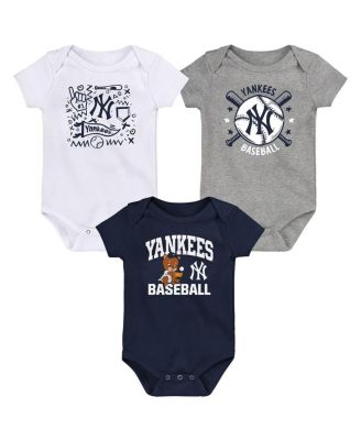 Outerstuff - Baby Boys and Girls Navy New York Yankees Batter Up Bodysuit Set of 3