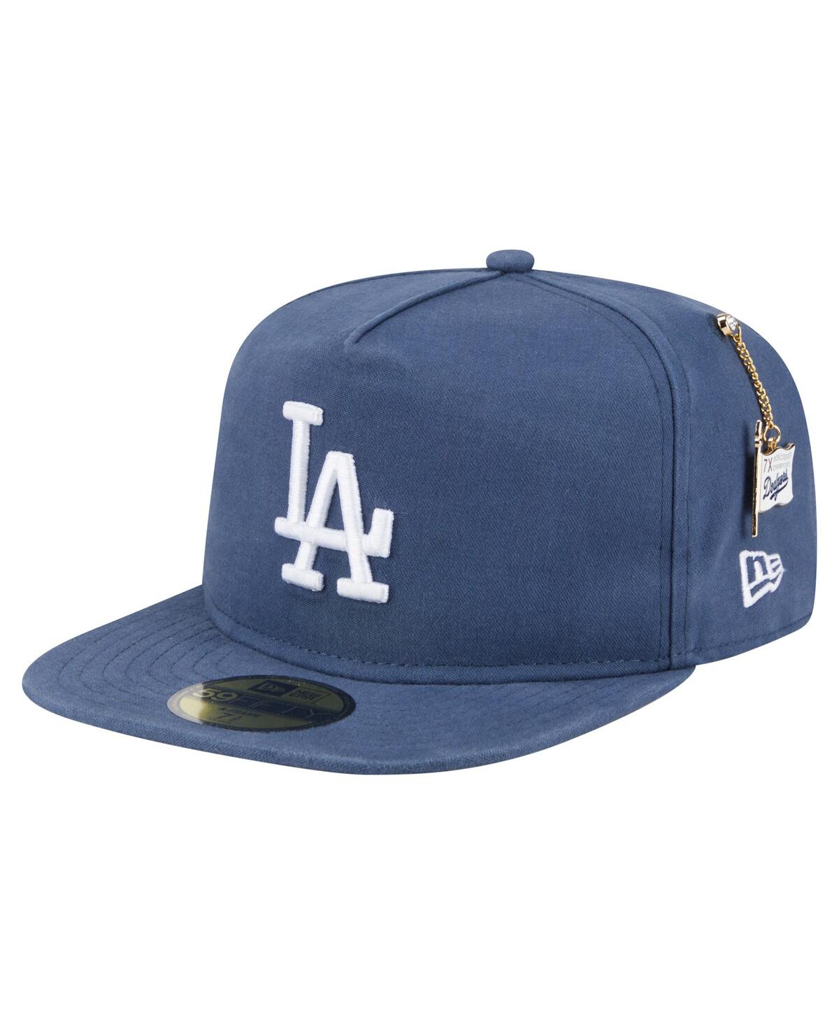 NEW ERA MEN'S BLUE LOS ANGELES DODGERS CHAMPIONSHIP SIDE FLAG A-FRAME 59FIFTY FITTED HAT 