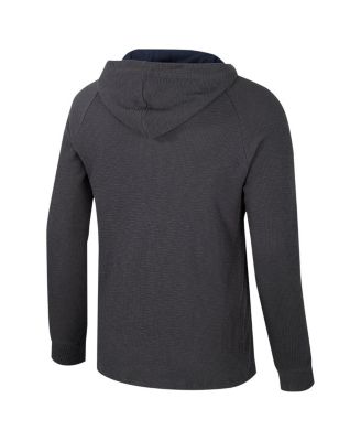 Мужская угольная футболка Arizona Wildcats DuJour Реглан Colosseum с длинным рукавом и капюшоном Henley Hoodie