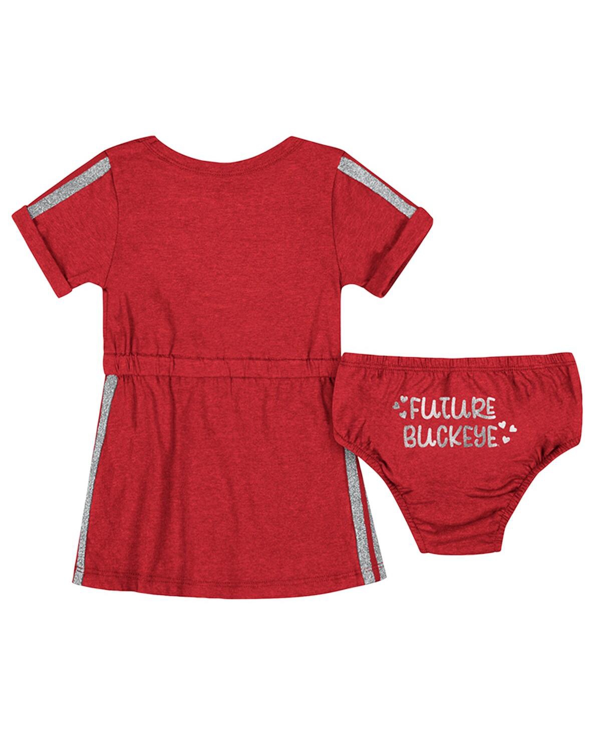 Colosseum Baby Boys And Girls Scarlet Ohio State Buckeyes Xur Dress And Bloomer Set In Scarlet