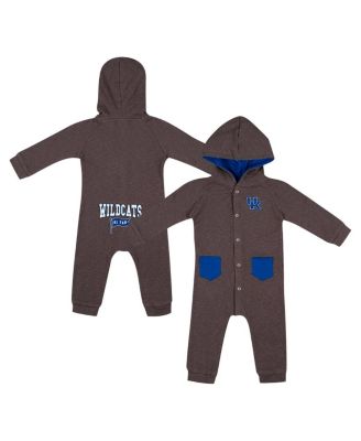 Colosseum - Baby Boys and Girls  Charcoal Kentucky Wildcats Zando-Zan Waffle Full-Snap Hooded Romper