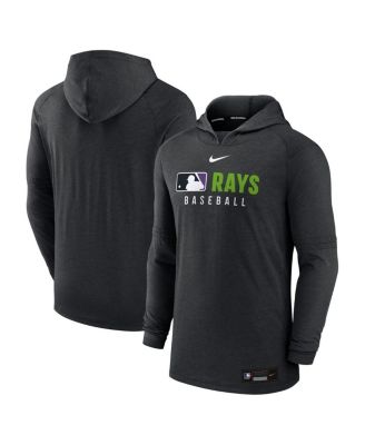 Nike - Men's&nbsp; Heather Black Tampa Bay Rays Authentic Collection Tri-Blend Performance Pullover Hoodie