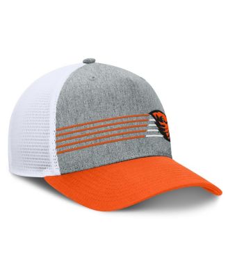 Мужская шляпа дальнобойщика Fanatics Heather серого/оранжевого цвета с регулируемым профилем Oregon State Beavers