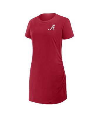 Женское платье-футболка Fanatics Crimson Alabama Crimson Tide свободного кроя с драпировкой