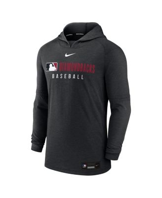 Men's Heather Black Arizona Diamondbacks Authentic Collection Tri-Blend Performance Pullover Hoodie