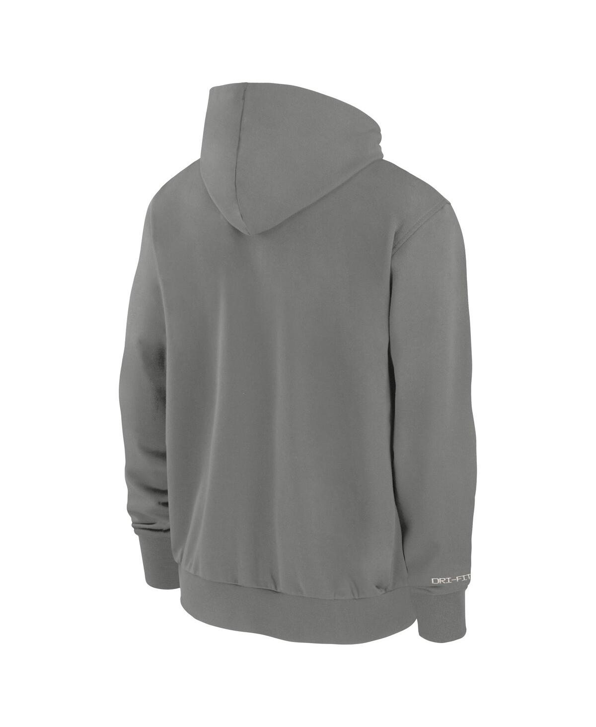 NIKE MEN'S CHARCOAL SAN DIEGO PADRES AUTHENTIC COLLECTION TRAVEL PERFORMANCE FULL-ZIP HOODIE 