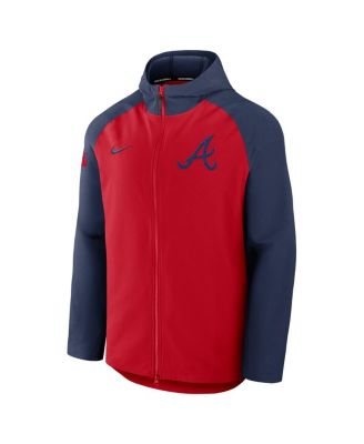 Men's Red/Navy Atlanta Braves Authentic Collection Raglan Performance Full-Zip Jacket