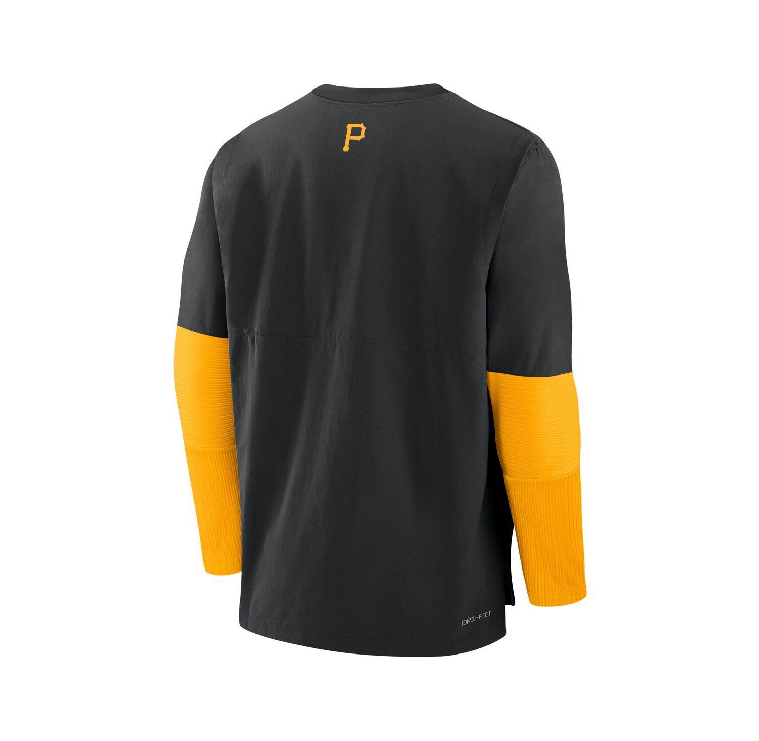 Men's Black/Gold Pittsburgh Pirates Authentic Collection Lightweight Player Tri-Blend Performance Pullover Sweatshirt