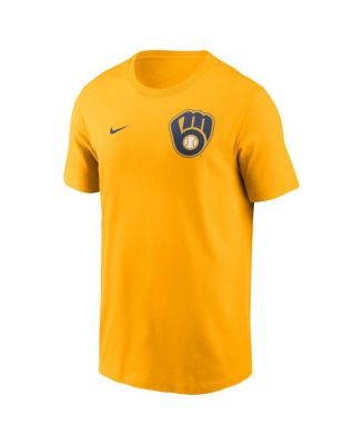 Men's Gold Milwaukee Brewers 2-Hit T-Shirt