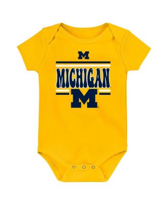 Baby Boys and Girls Michigan Wolverines Sunday Comics Bodysuit, Set of 3