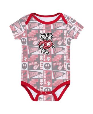 Newborn Red Wisconsin Badgers Sunday Comics Bodysuit 3-Pack
