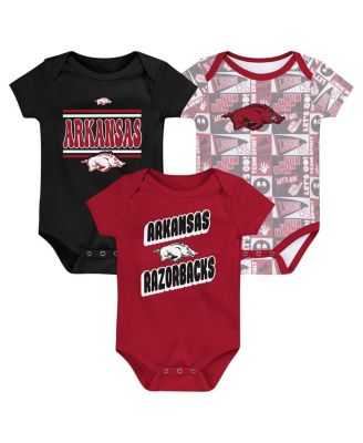 Outerstuff - Newborn Cardinal Arkansas Razorbacks Sunday Comics 3-Pack Bodysuit Set