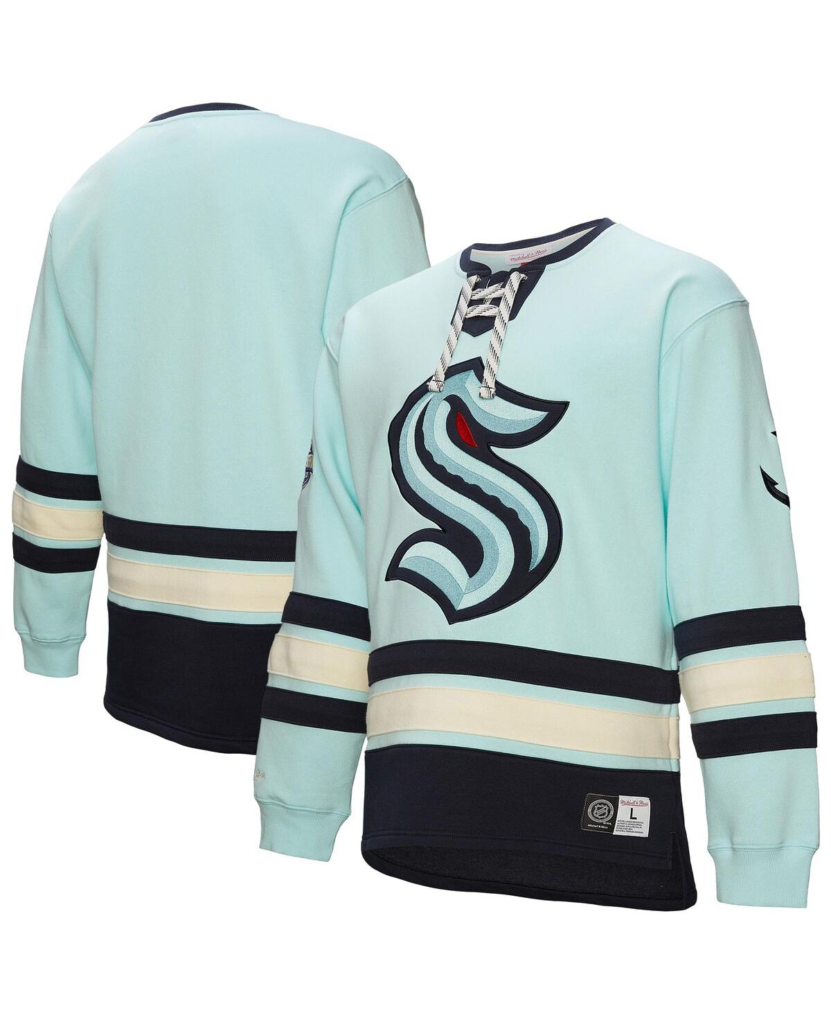 Mitchell & Ness Light Blue Seattle Kraken Heritage Lace-up Pullover Sweatshirt