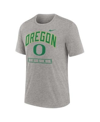 Men's Heather Gray Oregon Ducks Arch Over Logo Tri-Blend T-Shirt