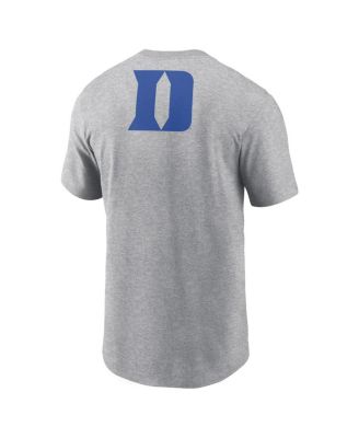 Мужская футболка Nike Heather Gray Duke Blue Devils Campus 2-Хитовая футболка-талисман начальной школы Nike