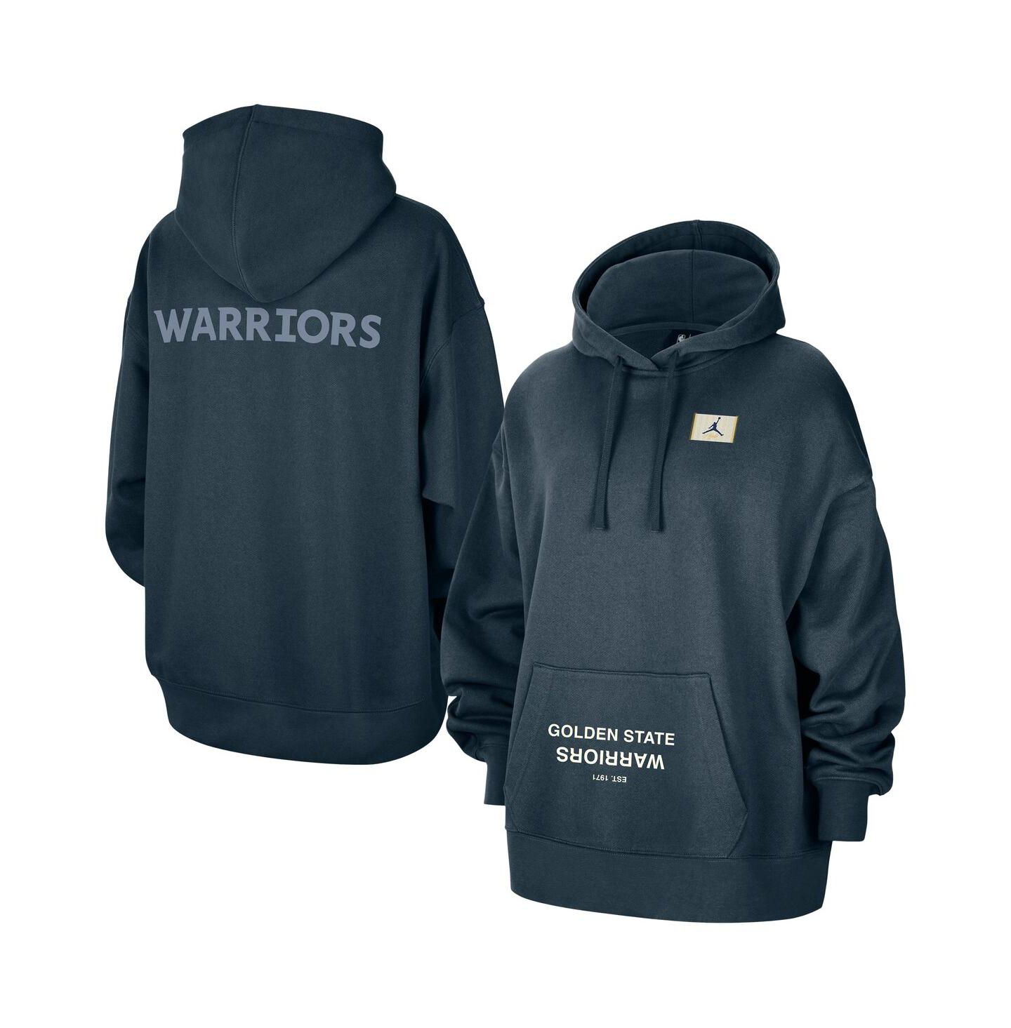Женское худи Jordan Navy Golden State Warriors Courtside Statement Edition Oversize Pullover — фото 1