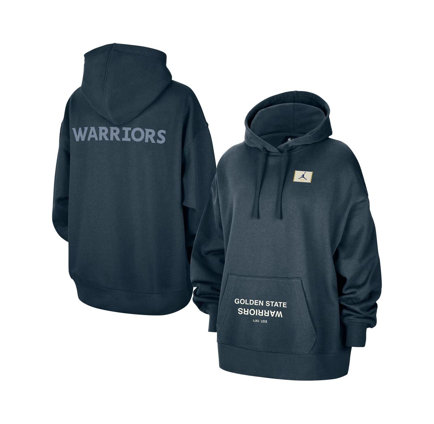 Women's Navy Golden State Warriors Courtside Statement Edition Oversize Pullover Hoodie