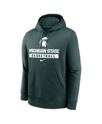 Мужской флисовый пуловер Nike Green Michigan State Spartans Basketball Stack Club