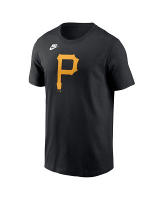 Men's Black Pittsburgh Pirates Cooperstown Collection Team Logo T-Shirt
