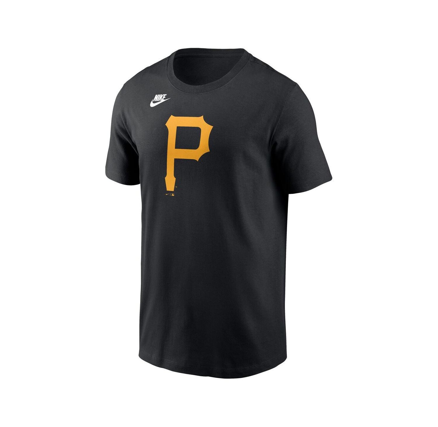 Men's Black Pittsburgh Pirates Cooperstown Collection Team Logo T-Shirt