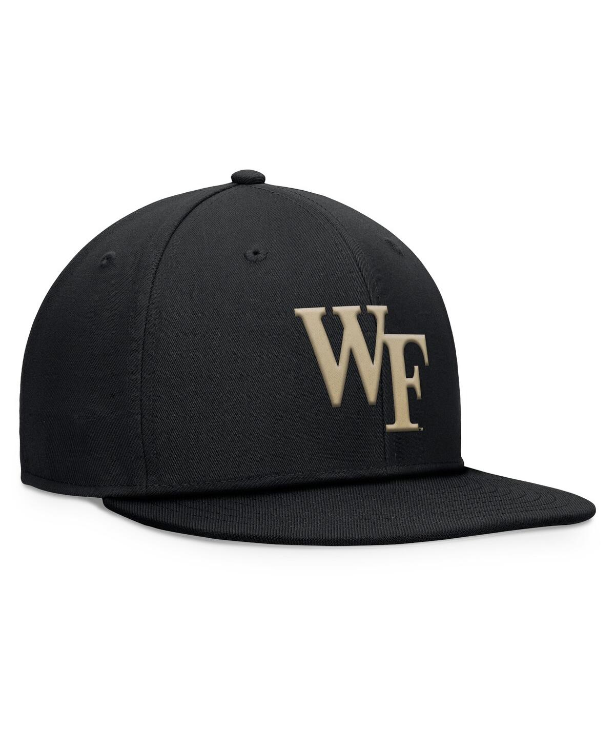 Top Of The World Men's Black Wake Forest Demon Deacons Fundamental Snapback Hat In Black