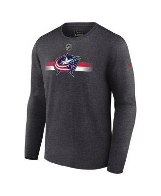 Мужская футболка с длинным рукавом Fanatics от Heather Charcoal Columbus Blue Jackets Authentic Pro Secondary