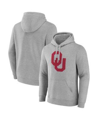 Fanatics - Men's  Gray Oklahoma Sooners Primary Logo Pullover Hoodie