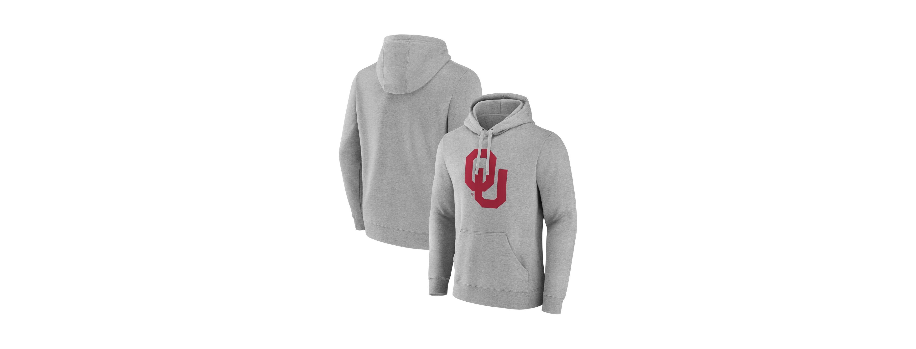 Fanatics Men's Gray Oklahoma Sooners Primary Logo Pullover Hoodie