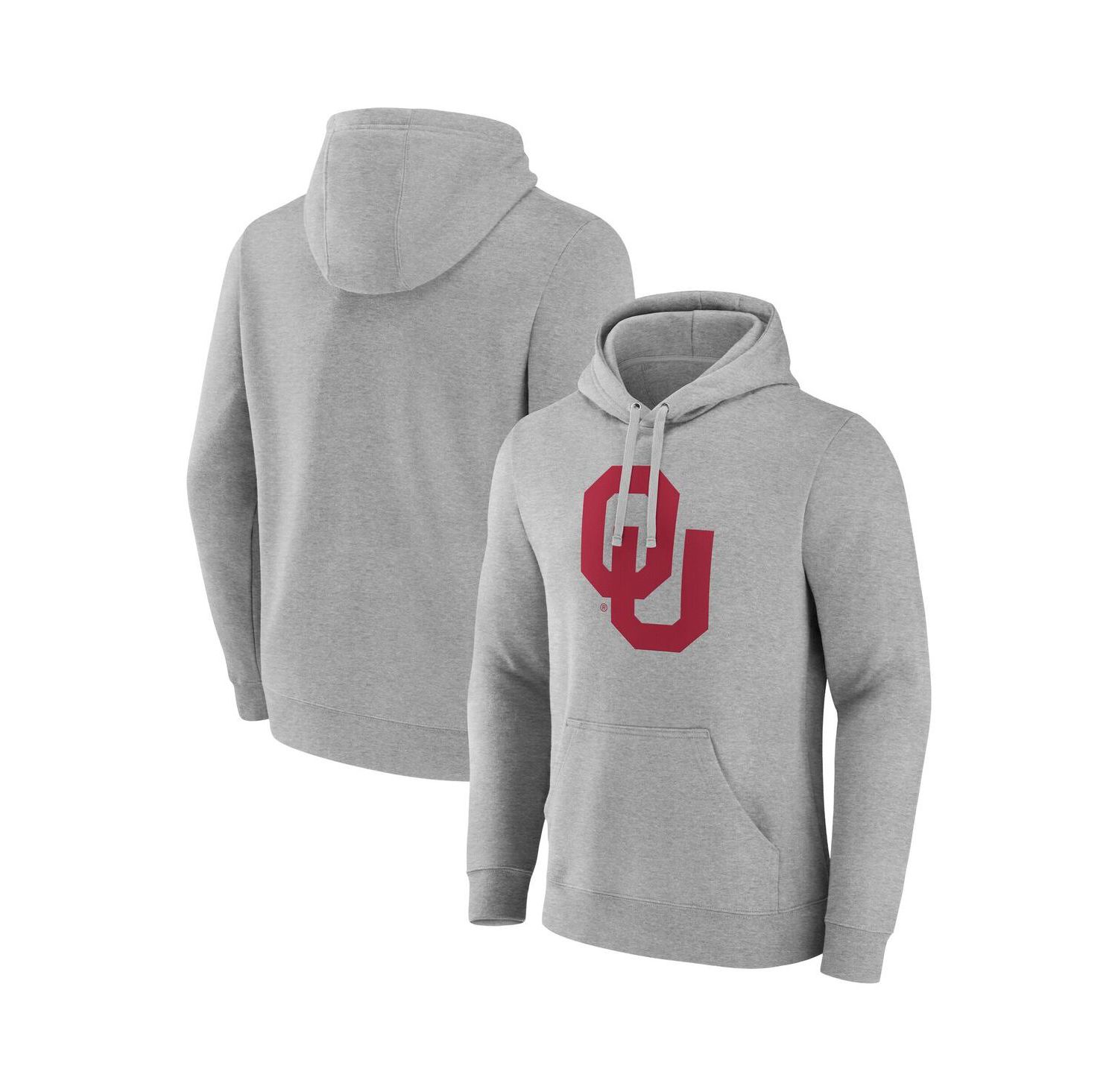 Men's Gray Oklahoma Sooners Primary Logo Pullover Hoodie