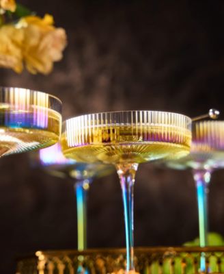 Vintage Art Deco Coupe Glasses, Set of 4 