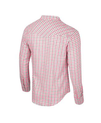 Мужская белая рубашка Colosseum x Wrangler Oklahoma Sooners в клетку с длинным рукавом и застежкой на пуговицы