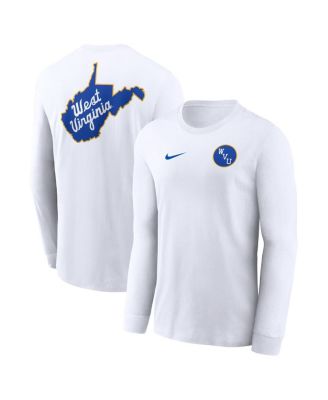 Nike - Men's  Jerry West White West Virginia Mountaineers Warm Up Long Sleeve T-shirt