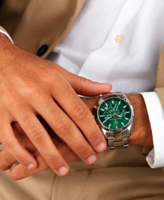 Men's Multifunction Stainless Steel Metal Band Watch, 43mm